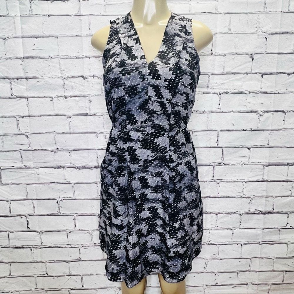 Rebecca Taylor Womens Black Multi Summer Storm Silk Shift Dress Size 2